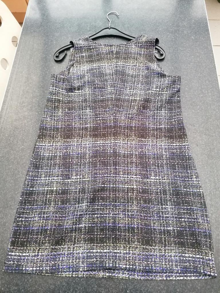 Overgooier jurk Karoo 38 vintage, zwart+ fijne strepen paars, Kleding | Dames, Ophalen of Verzenden, Gedragen, Maat 38/40 (M)