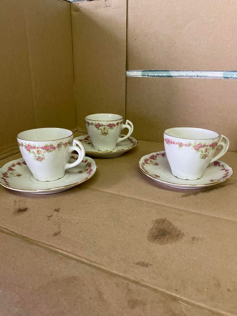 3 retro koffietassen, Ophalen