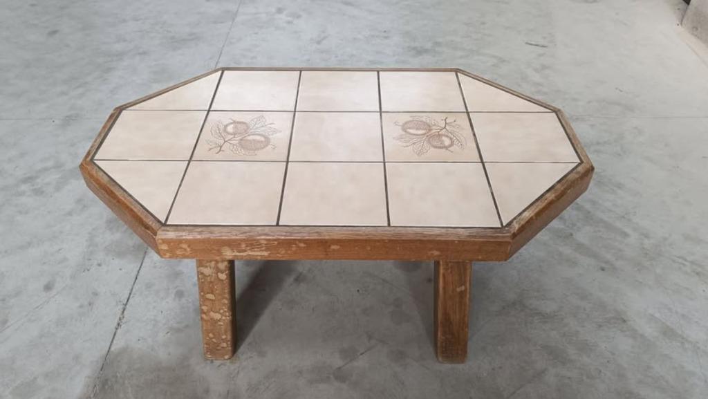 Table de salon en chêne carrelée, Maison & Meubles, Enlèvement, Chêne