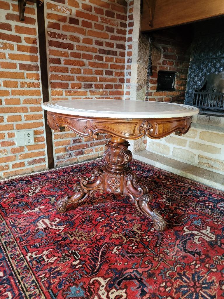Antieke ronde salontafel, Antiek en Kunst, Ophalen