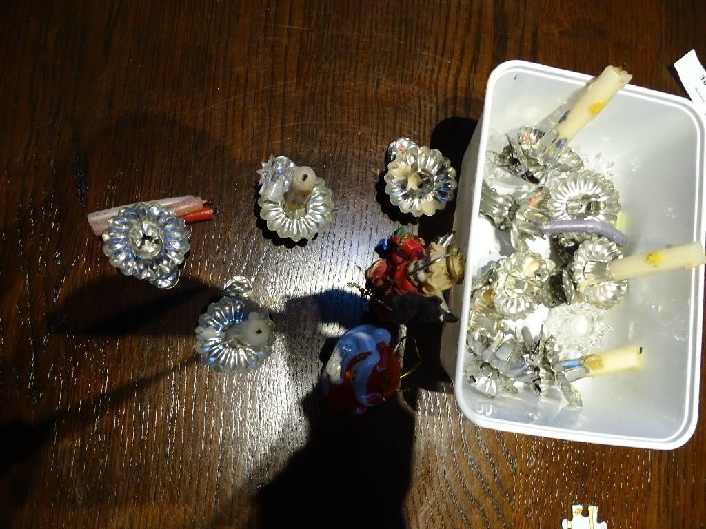 kerstversiering kaarsenhouders vintage, Ophalen, Gebruikt