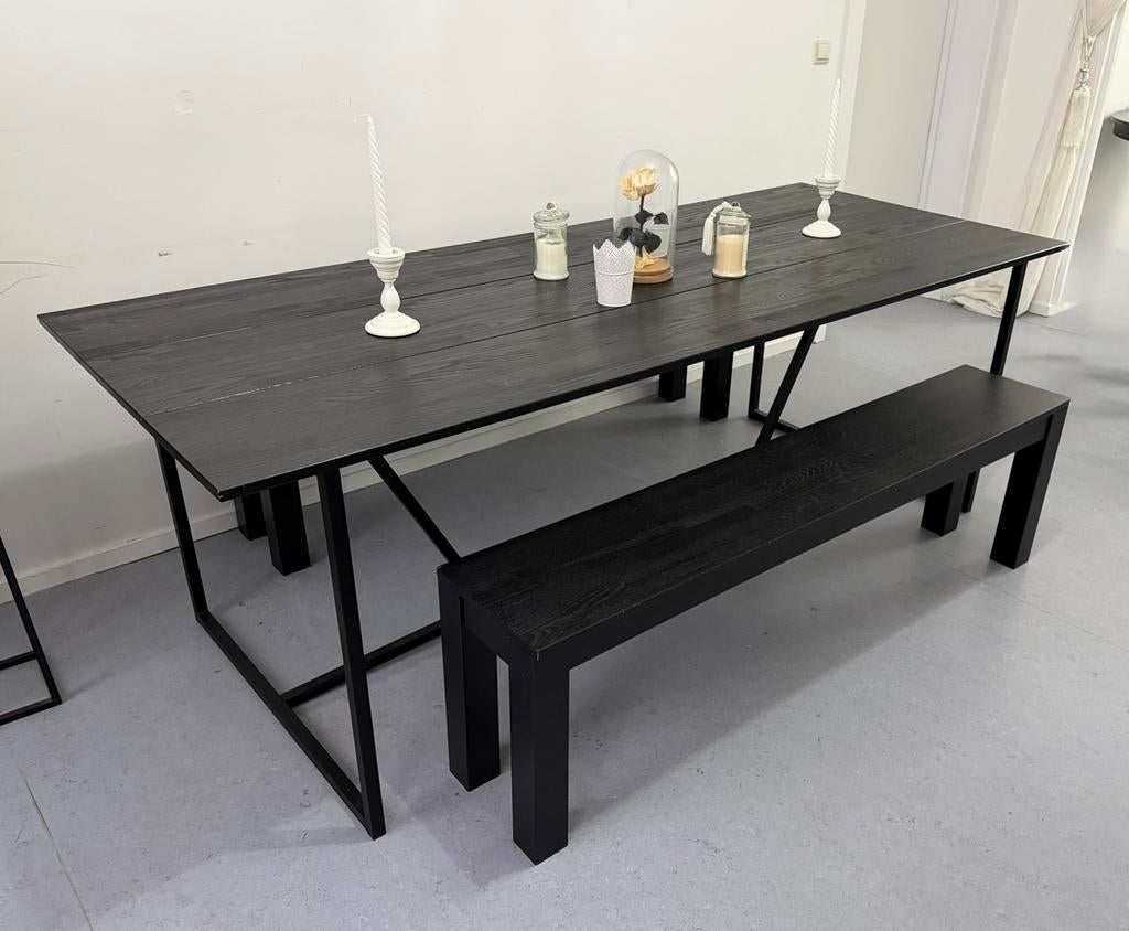 Table salle a manger + banc, Maison & Meubles, Enlèvement, Utilisé, Moins de 4 chaises