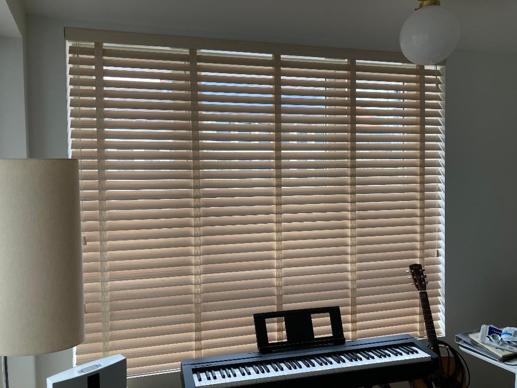 Bamboe lamellen 65 mm - kleur bamboo maple, Huis en Inrichting, Stoffering | Gordijnen en Lamellen, Zo goed als nieuw, 150 tot 200 cm