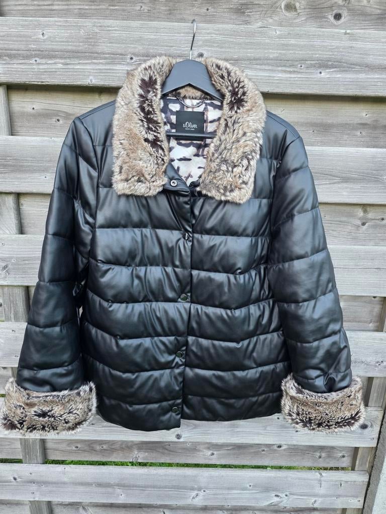 Zwarte jas, merk s.OLIVER black label, maat 38/40, Enlèvement, Taille 38/40 (M)