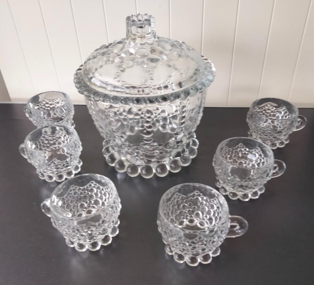 Vintage Service Punch ou salade de fruits en verre, Antiquités & Art, Enlèvement ou Envoi