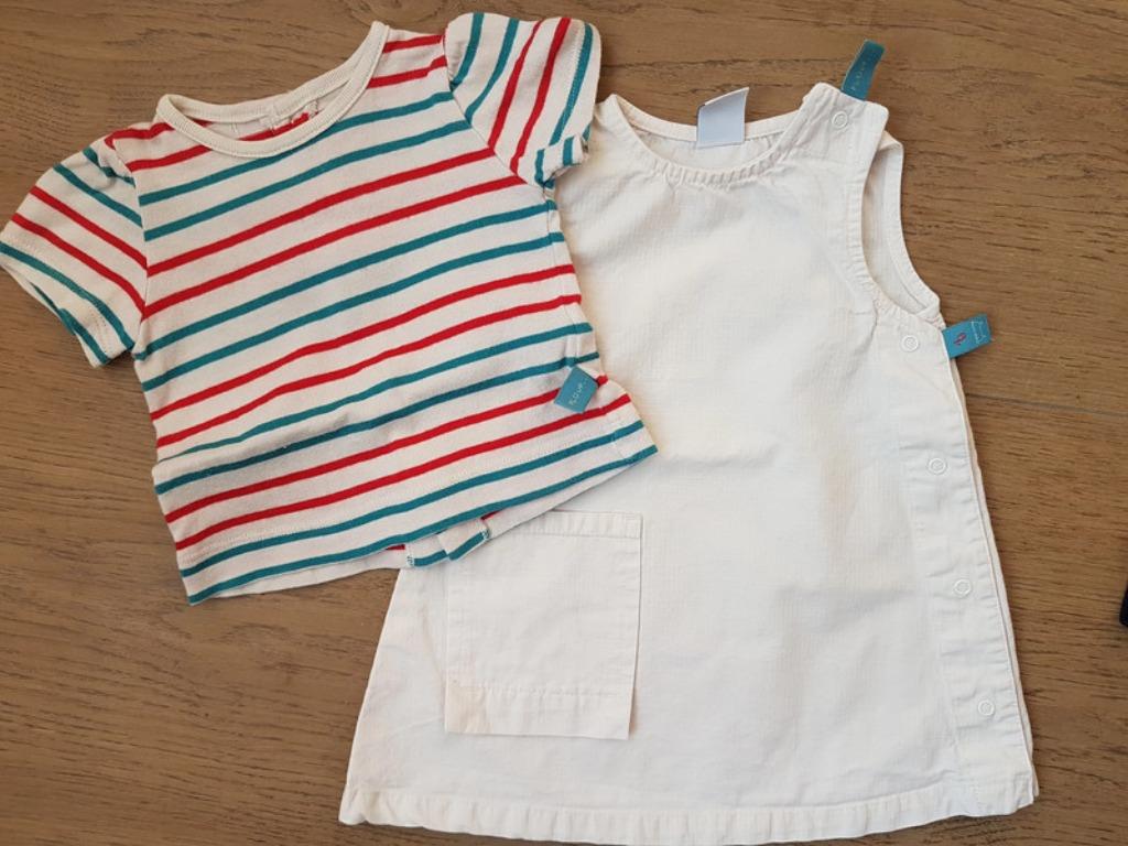 PETIT BATEAU - Robe + T-shirt - T.3 mois /60cm, Enlèvement ou Envoi, Ensemble, Utilisé, Petit bateau
