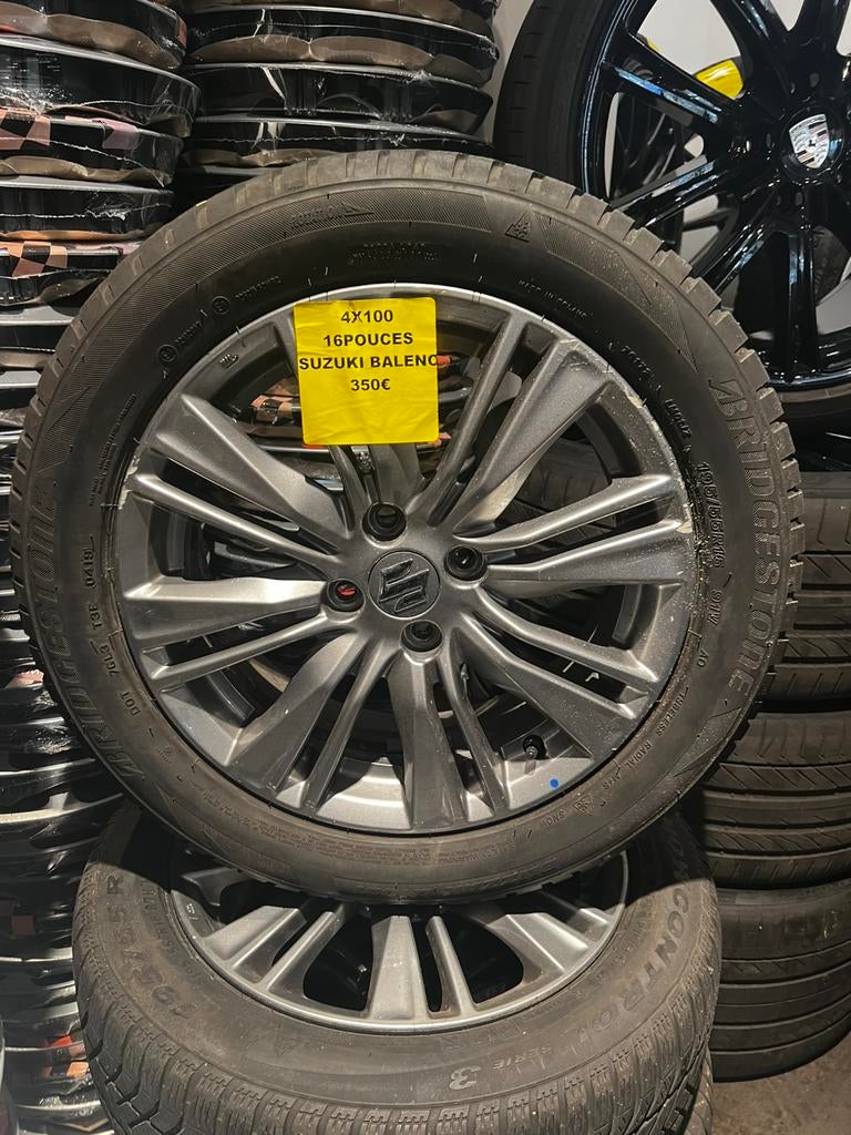 Kit jantes Suzuki Baleno 16” 4x100 + pneus Bridgestone, Pneus et Jantes, Pneus hiver, -, 16 pouces