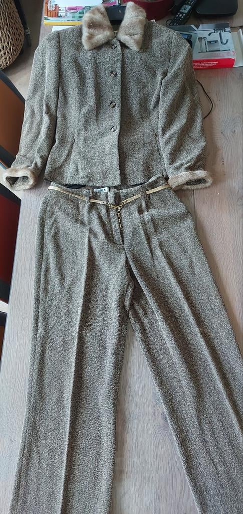 Mantelpak, Kleding | Dames, Kostuum of Pak, Bruin, Maat 42/44 (L), Nieuw