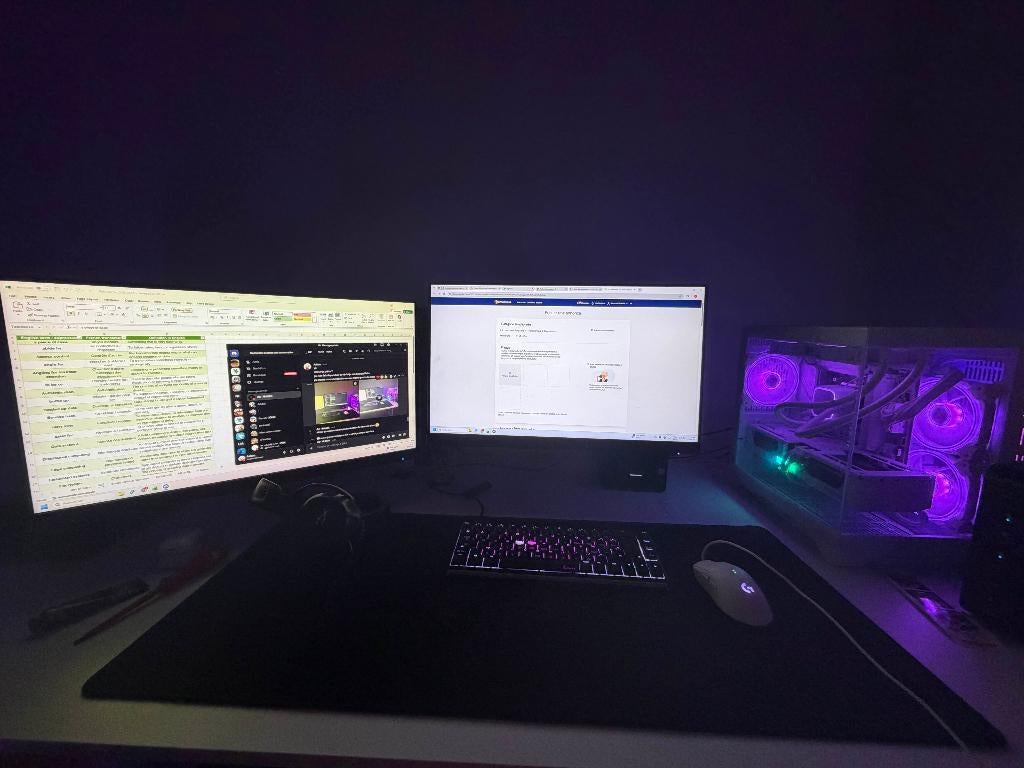 Double écran + support double écran, Informatique & Logiciels, HD, IPS, Moins de 1 ms, 151 à 200 Hz