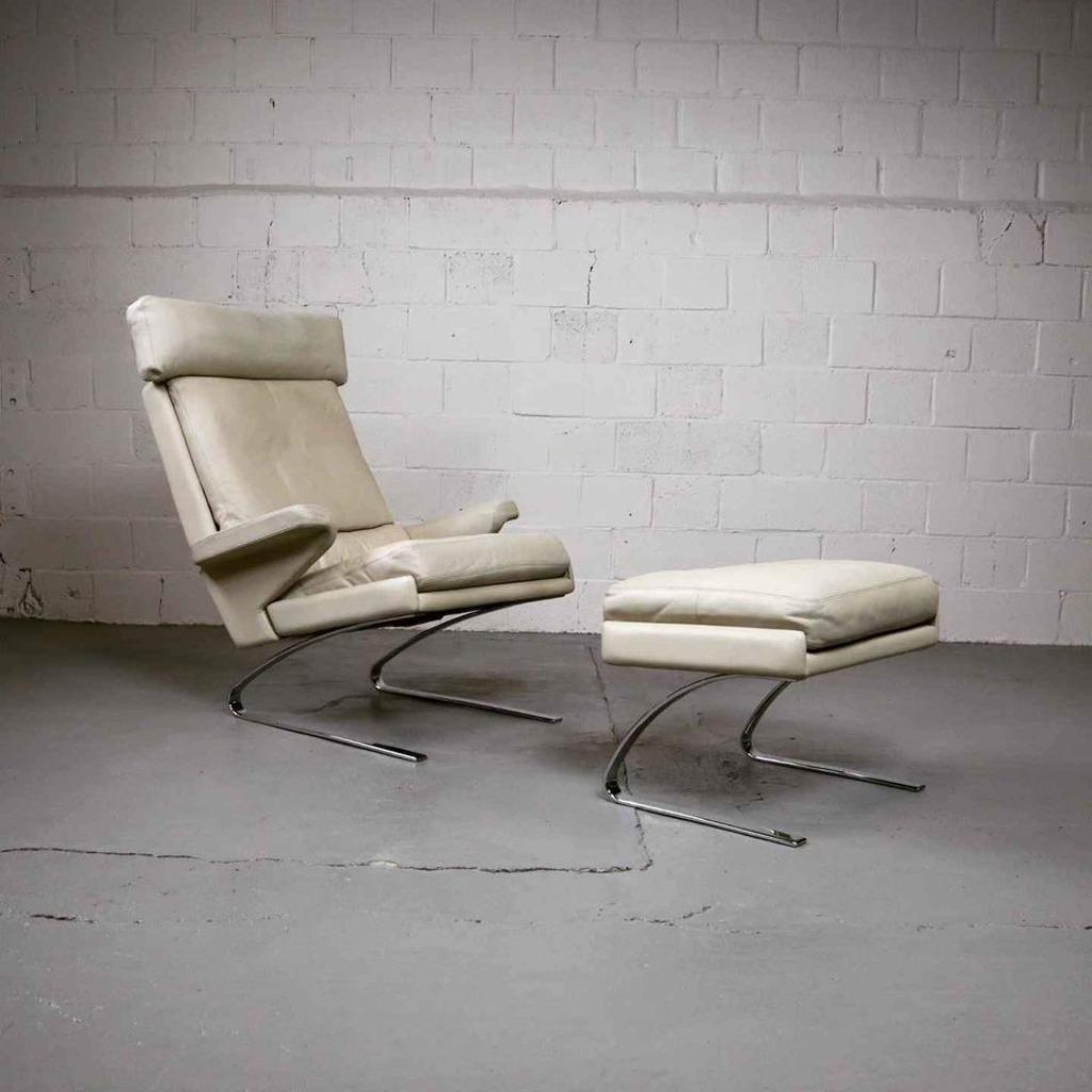 Chaise longue "Swing" en cuir avec pouf pour COR Germany, 1, Enlèvement ou Envoi