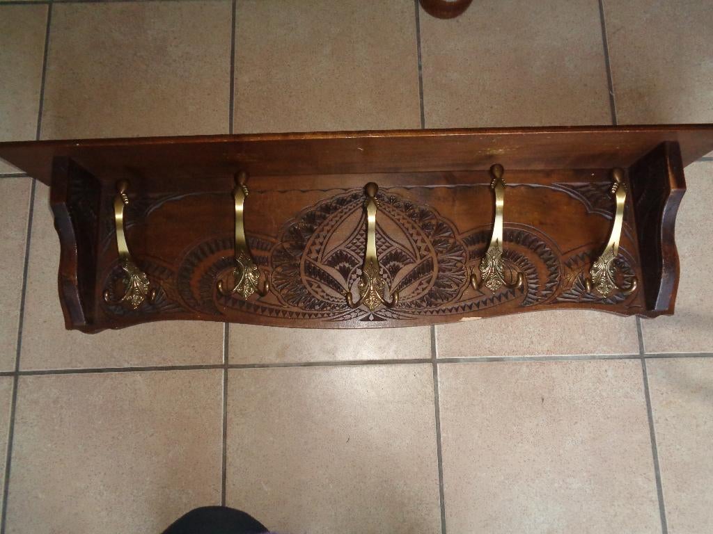 Klassieke kapstok met 5 haken 96 x 15 x 24 cm, Huis en Inrichting, Gebruikt, Minder dan 100 cm, Hout, Ophalen