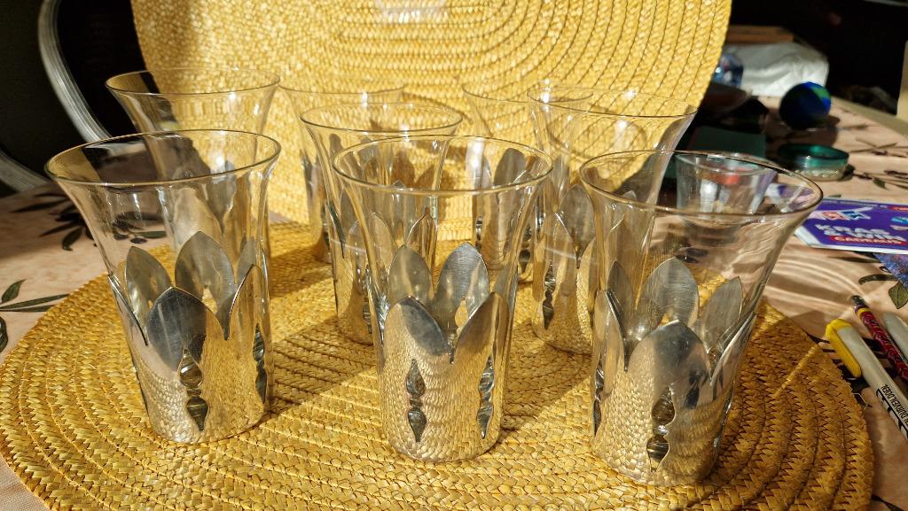 vintage wijn-of theeglazen, Antiek en Kunst, Ophalen of Verzenden