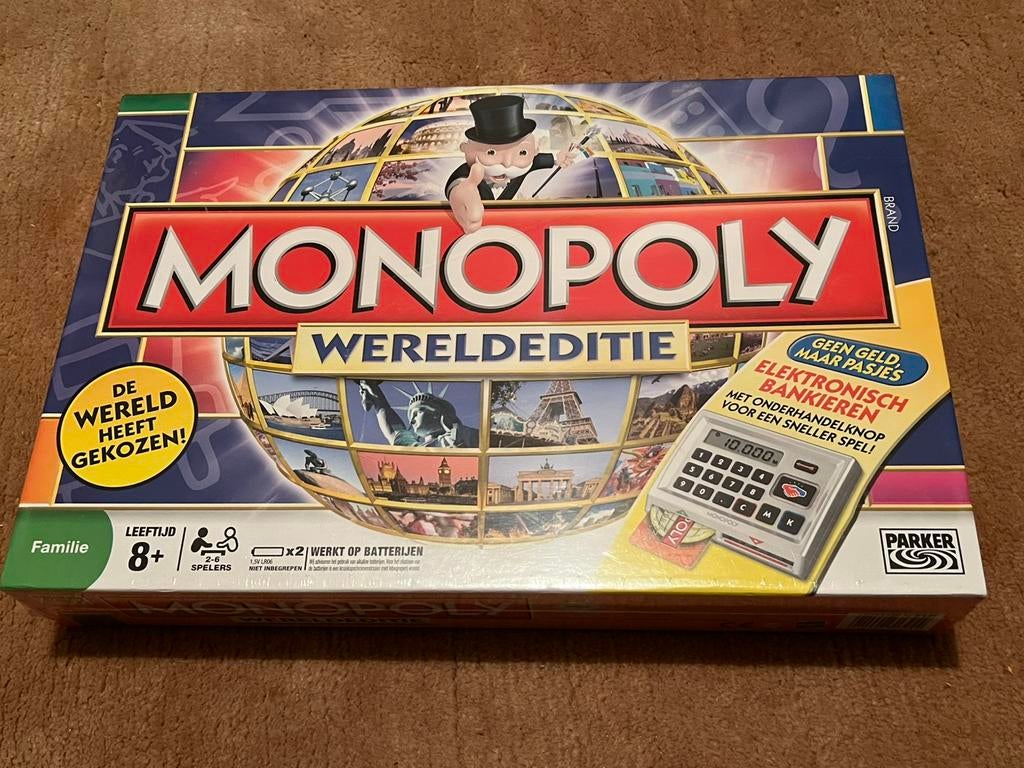 Édition Monopoly World, Cinq joueurs ou plus, Enlèvement, Neuf, Parker