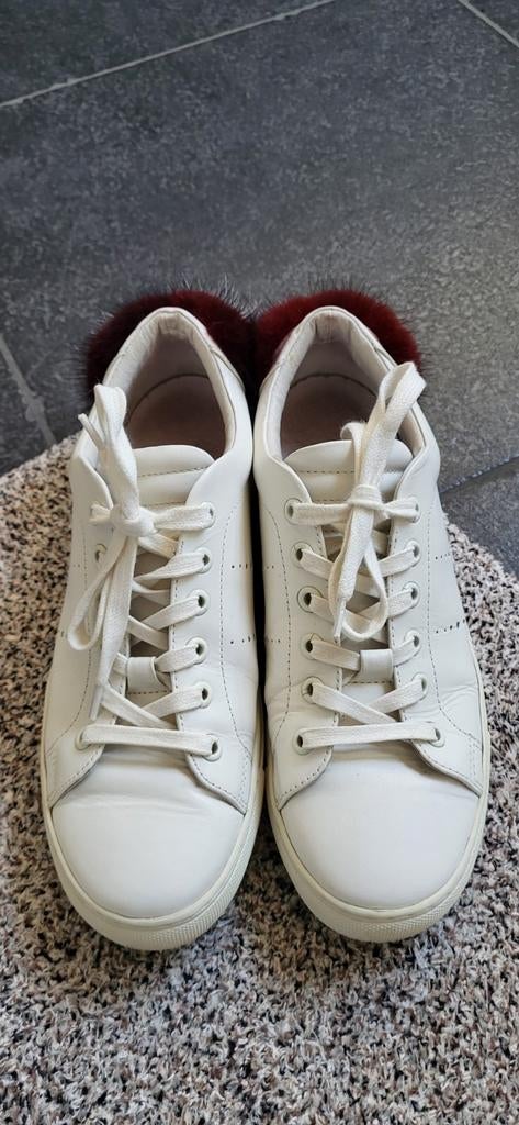 Witte sneaker met echt bont, Ophalen of Verzenden