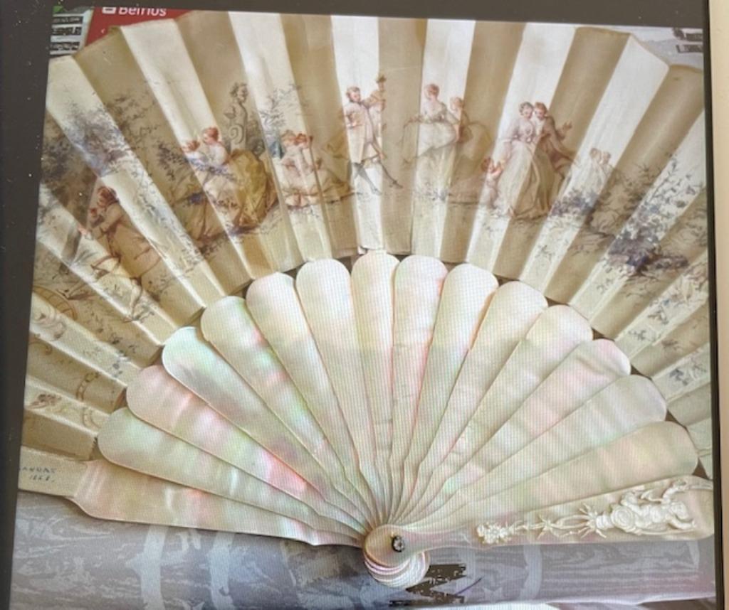 Een fan uit 1868 signeerde Alexandre, Antiek en Kunst, Ophalen