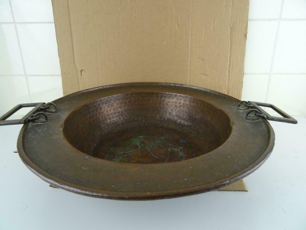 brasero ancien antique pot à feu antique en cuivre 46cm 1930, Enlèvement ou Envoi