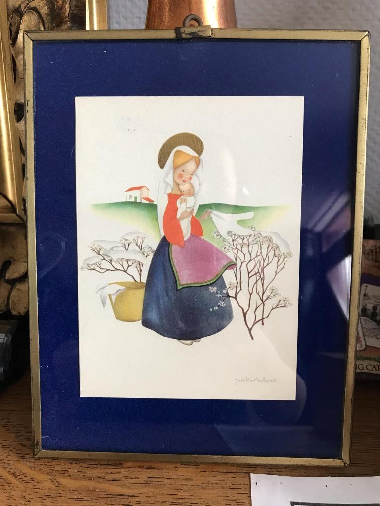 Madonna Josette Boland op maat ingelijste vintage print, Antiek en Kunst, Ophalen of Verzenden