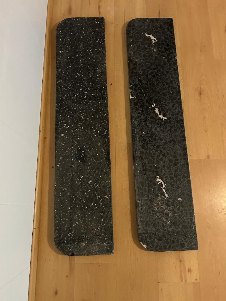3 venstertabletten zwarte marmer, Ophalen, Gebruikt, 100 tot 150 cm, Hardsteen