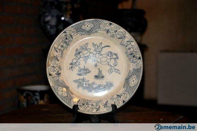 ancienne assiette Nimy Mouzin Lecat decor macao, Enlèvement