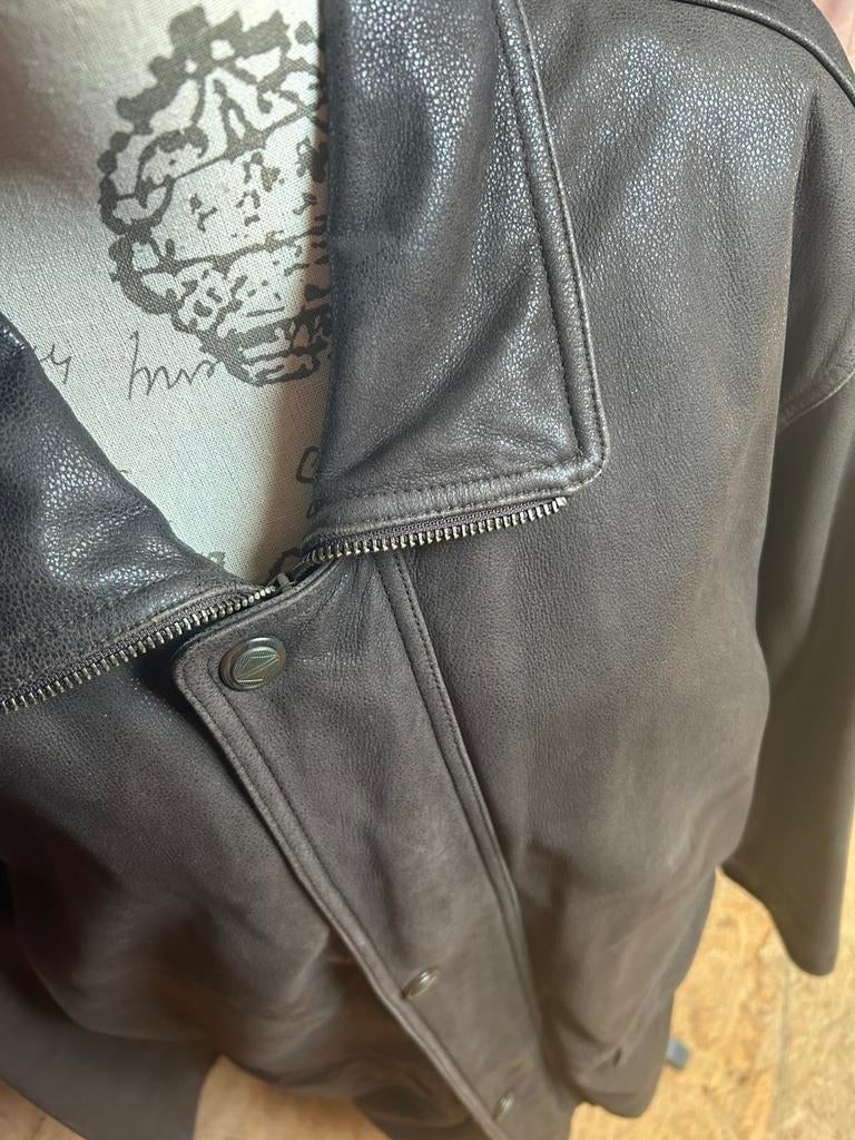 Veste en cuir véritable homme, Enlèvement, Comme neuf, Taille 52/54 (L), Brun