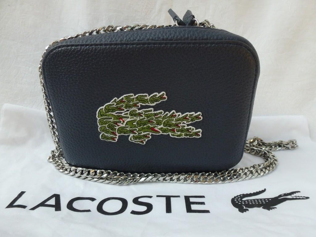 Lacoste Croco Crew-schoudertas donkerblauw, Ophalen of Verzenden, Nieuw, Blauw, Handtas
