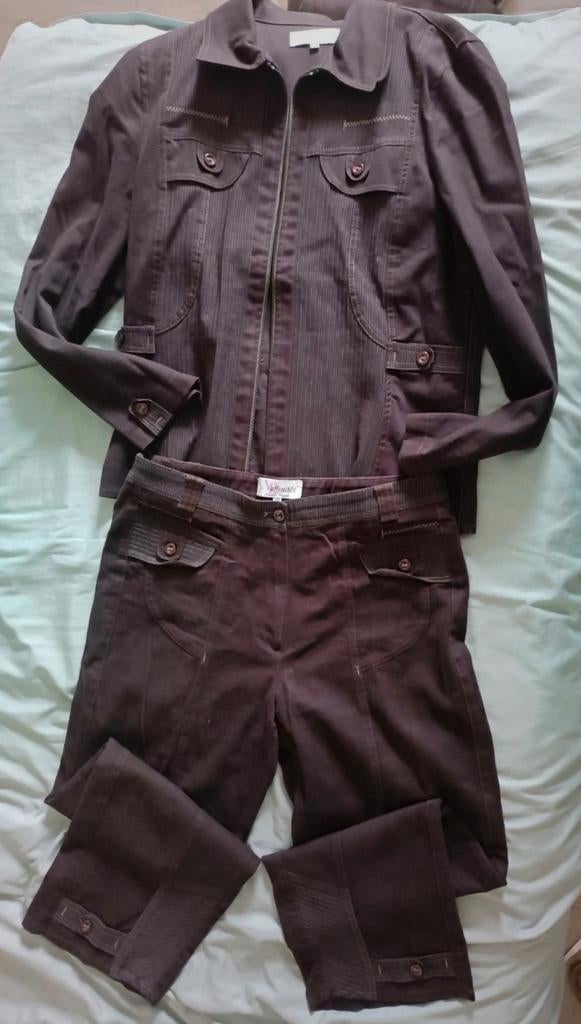 Armand Thierry Ensemble Tailleur Pantalon Marron Vintage Tai, Enlèvement ou Envoi, Comme neuf