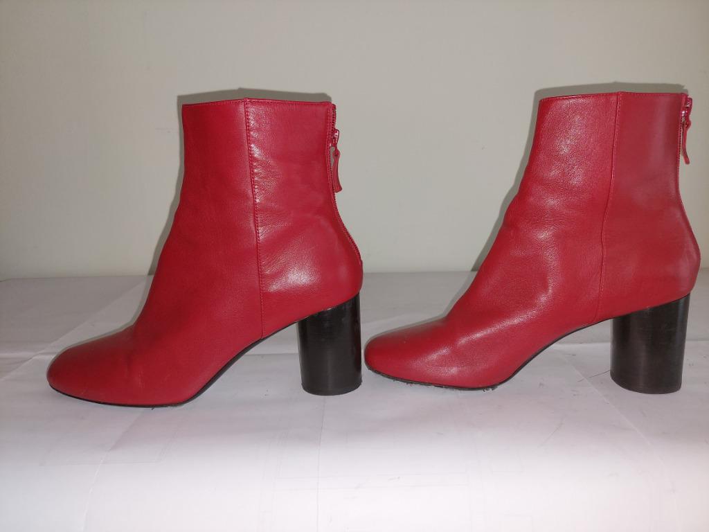 150C* Sandro - prachtige rode leren laarzen (40), Kleding | Dames, Verzenden, Lage of Enkellaarzen, Sandro, Gedragen