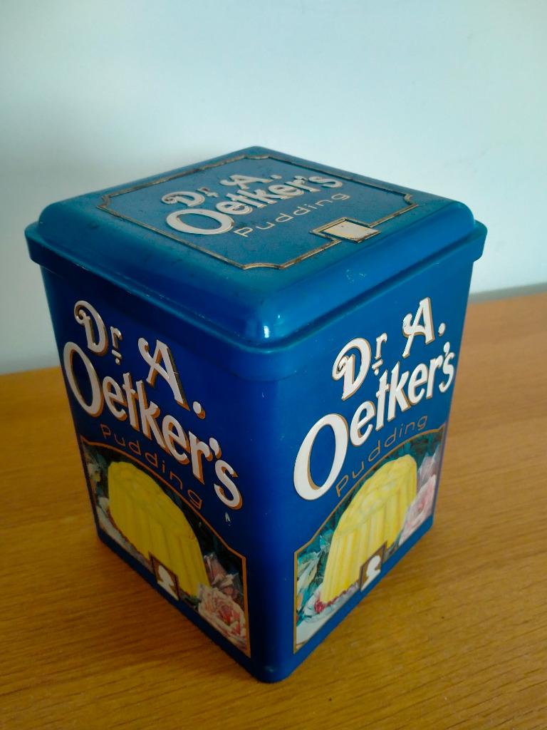 Blikken doos Dr. Oetker, Ophalen of Verzenden, Gebruikt, Overige, Overige merken