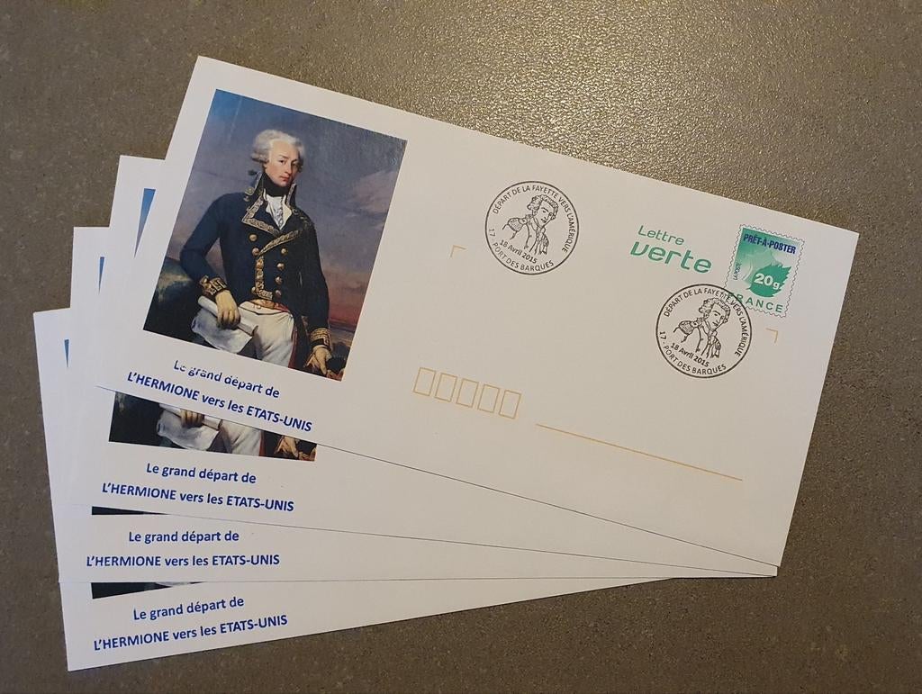 set van 5 brieven klaar om te posten met de beeltenis van He, Ophalen of Verzenden, Envelop