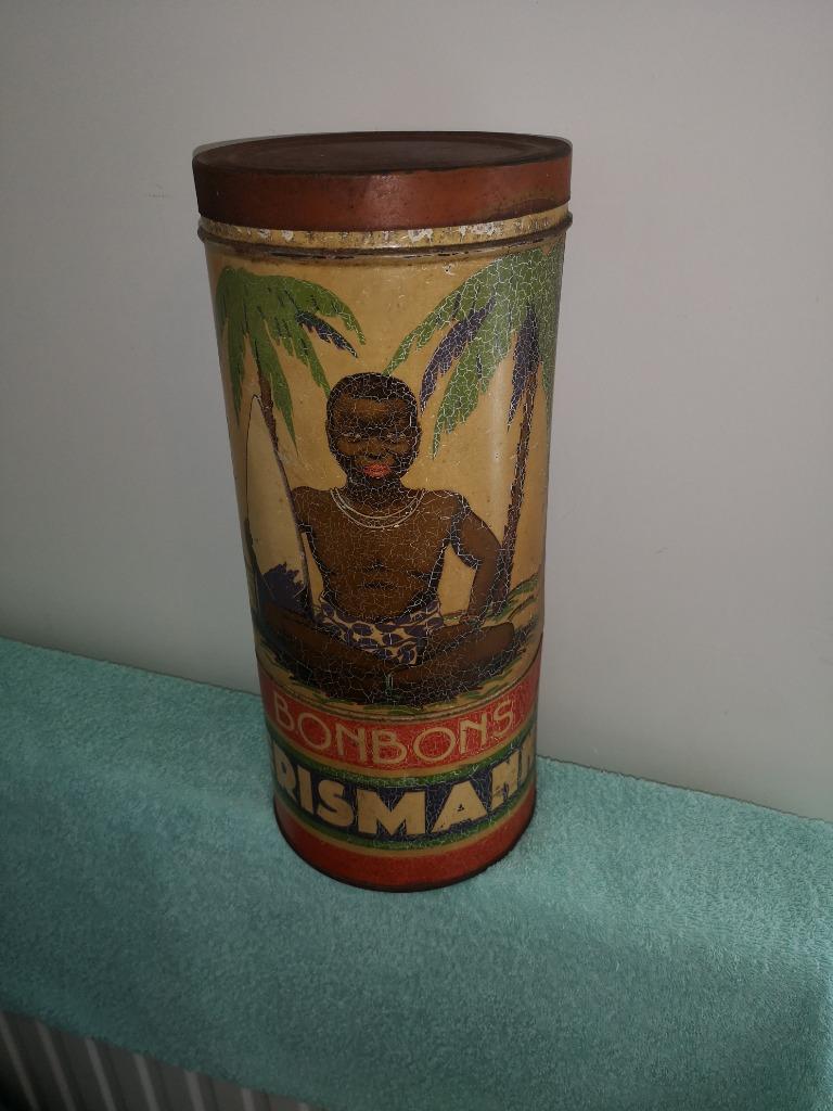 candy tin box met black boy jaar 1920, Ophalen of Verzenden, Gebruikt, Suiker, Overige merken