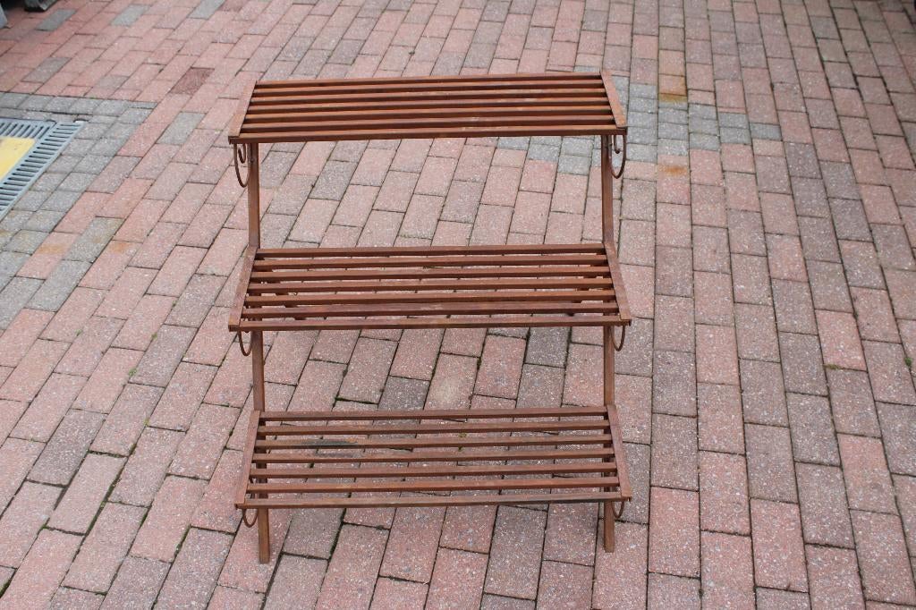 verroest smeedijzeren tuinrek, 3 verdiepingen!, Tuin en Terras, Ophalen, Nieuw