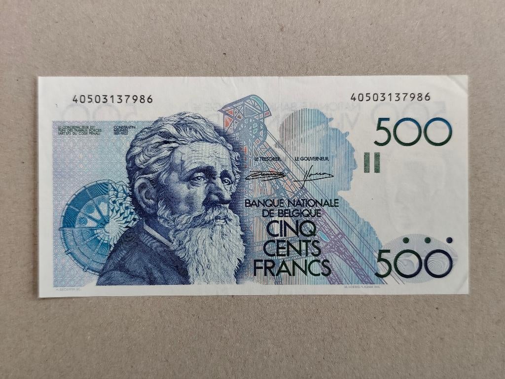 Billet de 500 Fb type Meunier état SUP, Enlèvement ou Envoi, Billets en vrac