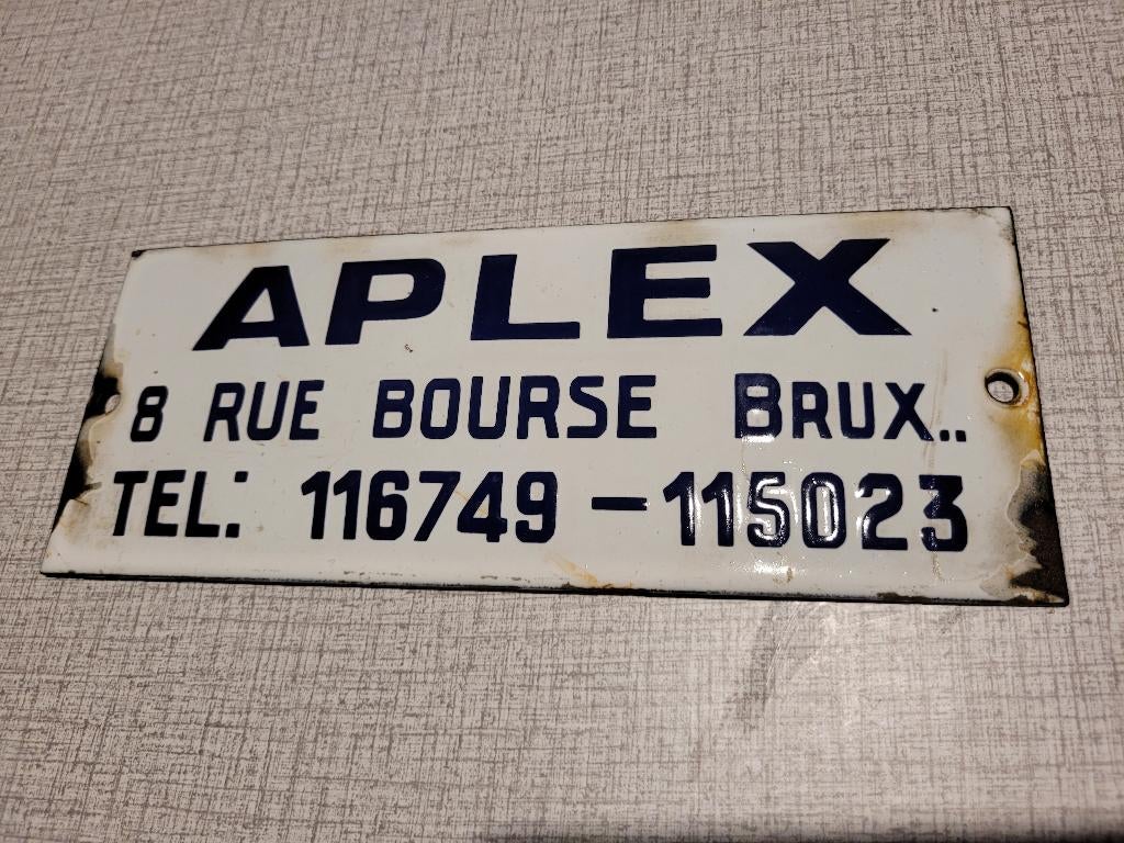 ancienne plaque émaillée publicitaire Aplex, Enlèvement ou Envoi, Utilisé, Panneau publicitaire