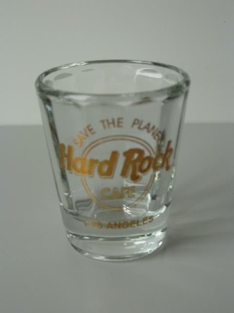 Druppelglaasje Hard Rock Cafe Los Angeles - Safe the planet, Ophalen of Verzenden, Zo goed als nieuw, Borrel- of Shotglas