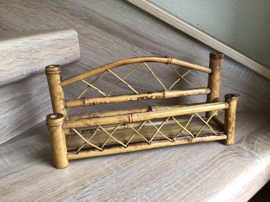 Vintage bamboe brievenrekje, Antiek en Kunst, Ophalen of Verzenden