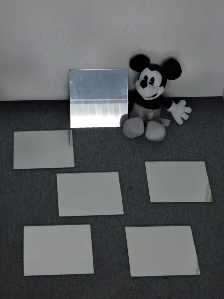 Lot de 6 miroirs argent Pradel Mirrors & Glass (bords polis), Enlèvement ou Envoi, Utilisé, Moins de 50 cm, Moins de 100 cm