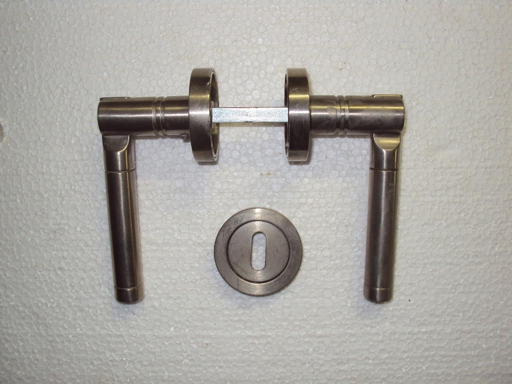 Deurklinken vol inox ,6 stuks , aparte sleutelrosetten, Enlèvement, Comme neuf, Inox, Loquet ou Poignée
