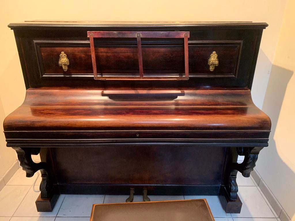 Piano droit J. Staub, Enlèvement, Utilisé, Brun, Piano
