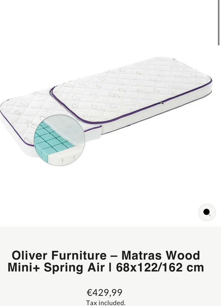 Matras + verlengstuk (68x122/162 cm), Enlèvement, Comme neuf