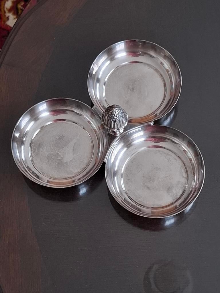 Plat de service vintage en métal argenté, Enlèvement ou Envoi
