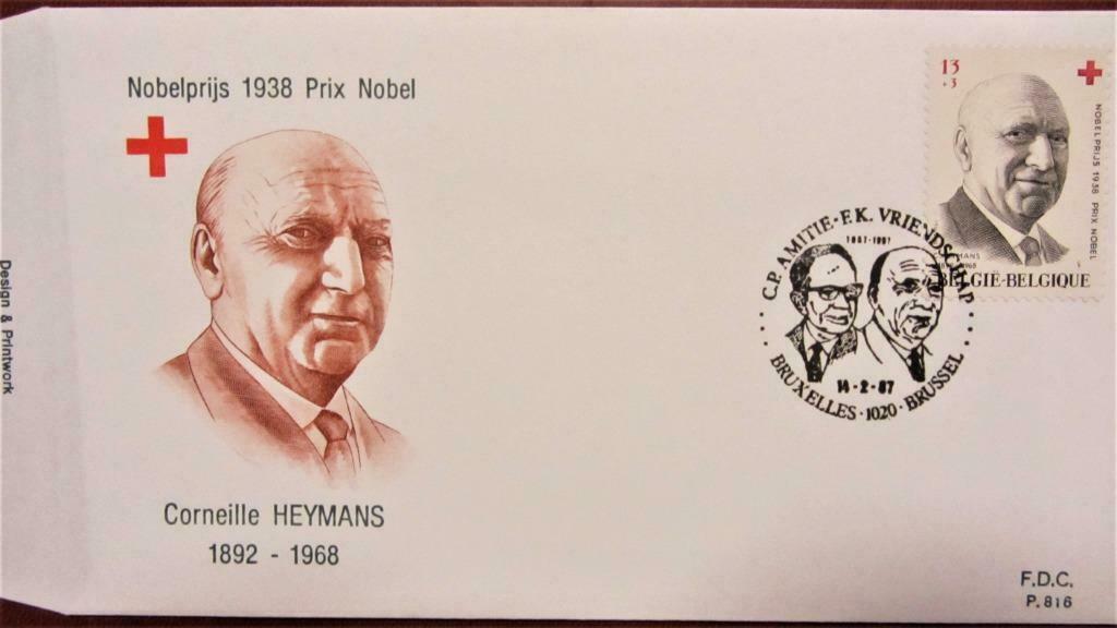 FDC BELGIË- NR.2241/2242- NOBELPRIJSWINNAARS GENEESKUNDE, Ophalen of Verzenden, Postfris, Overige thema's