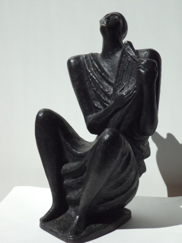 Berten COOLENS Gent brons ORPHEUS met de harp bronzen beeld, Antiek en Kunst, Ophalen
