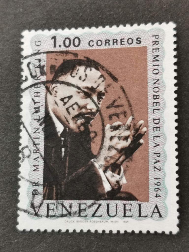 Venezuela 1969 -  Martin Luther King, Ophalen of Verzenden, Gestempeld, Zuid-Amerika