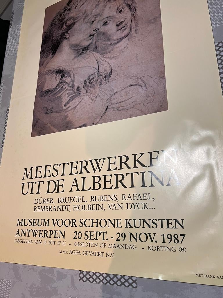 Vintage Poster Europalia 87 Osterreich: Meesterwerken uit de, Deurposter of groter, Ophalen of Verzenden, Overige onderwerpen