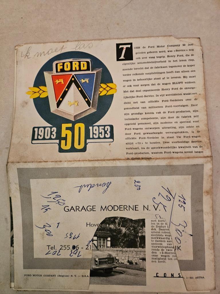 BROCHURE FORD 1953, Envoi, Ford
