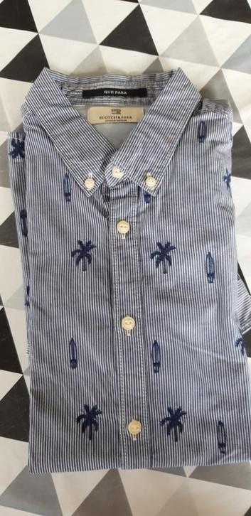 Chemise bleue manches courtes Scotch & Soda 10 ans/140, Enlèvement ou Envoi, Utilisé