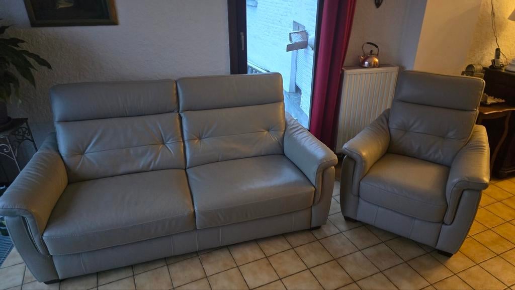 Salon en cuir, Maison & Meubles, Enlèvement, Comme neuf, Cuir