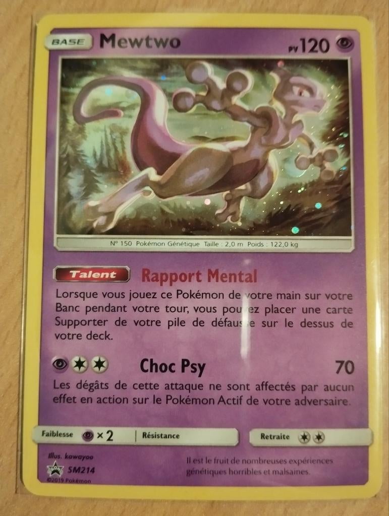 Mewtwo sm214 pokémonkaart, Verzenden, Zo goed als nieuw, Losse kaart