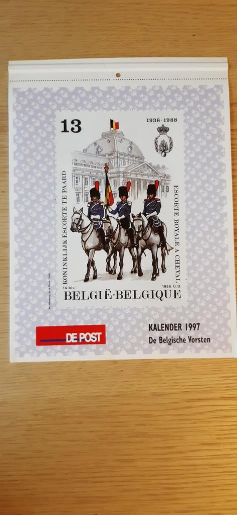 de Post kalender 1997 - de Belgische vorsten, Verzamelen, Ophalen of Verzenden, Zo goed als nieuw, Tijdschrift of Boek