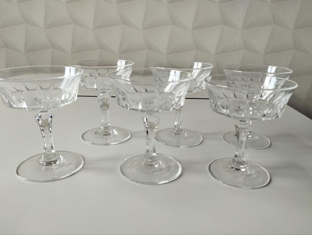 6 kristallen coupe glazen, Ophalen of Verzenden, Nieuw